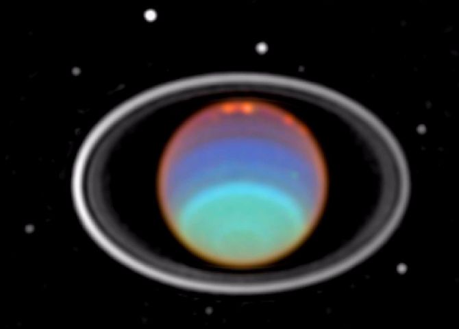 planeta Uranus, inele i luni artnd rotaia