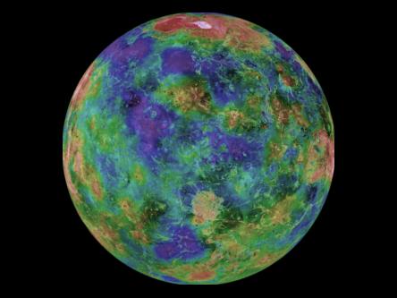 planeta Venus, vazuta din spatiu deasupra ecuatorului la longitudinea 0