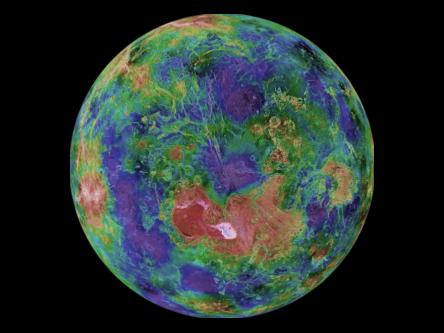 planeta Venus, vazuta din spatiu deasupra polului nord
