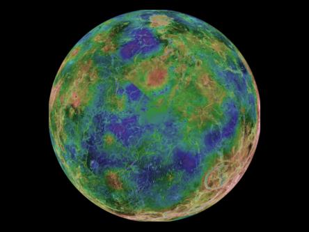 planeta Venus, vazuta din spatiu deasupra polului sud